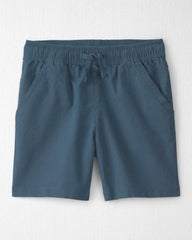 Boys 2-Piece Linen Top & Short Set Made with Organic Cotton in in Blue Hibiscus