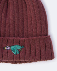 Toddler Duck Beanie - Burgundy