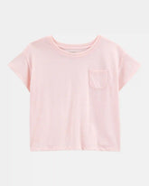 Kid Solid Short-Sleeve Fashion Top - Pink