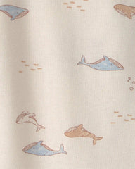 Baby 2-Pack Whale Rompers - Blue/Ivory