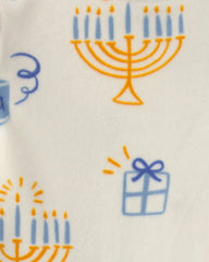Toddler 2-Piece Hanukkah DreamPlush Snug Fit Pajama Set - Cream