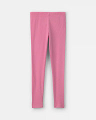 Girls Pull-On Stretch Rib Leggings - Pink