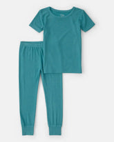 Toddler PurelySoft Short-Sleeve Snug Fit 2-Piece Pajama Set - Blue