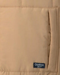 Boys Hooded Midweight Quilted Jacket - Brown