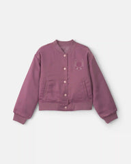 Girls 'Sundance Ranch' Horse Poplin Bomber Jacket - Purple