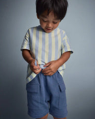 Toddler Boy French Terry Cargo Shorts - Slate Blue