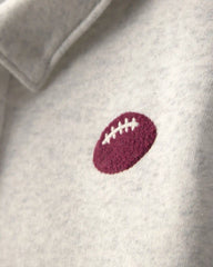 Toddler Boy 2-Piece Football Fleece Henley Top & Pant Set - Grey/Burgundy