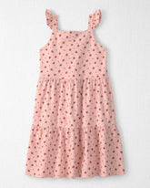 Girls Organic Cotton Tiered Dress in Blush Floral Print