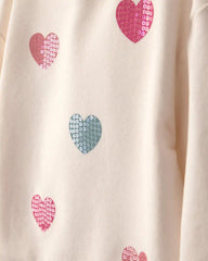 Toddler Girl Sequin Heart French Terry Pullover Sweatshirt - Cream