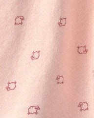 Baby Girl 2-Piece Sheep Long-Sleeve Dress Set - Pink/Cream