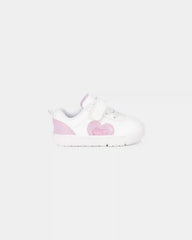 Baby Girl Every Step® First Walker Shimmer Heart Sneakers - White/Pink