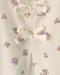 Baby Girl 2-Piece Floral French Terry Top & Pant Set - Green/Ivory