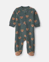 Baby Boy Farm Fleece 2-Way Zip Sleep & Play Pajamas - Green