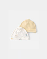 Baby 2-Pack Constellation PurelySoft Caps - Yellow/Cream