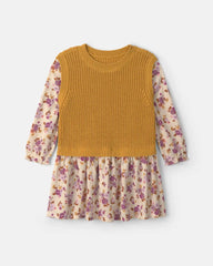 Baby Girl 2-Piece Floral Long-Sleeve Dress Set