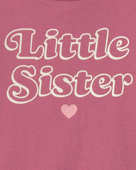Toddler Girl 'Little Sister' Long-Sleeve Graphic Tee - Pink