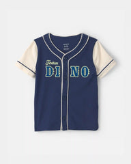 Toddler Boy 'Team Dino' Jersey - Navy Blue