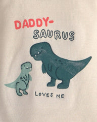 Baby Boy 2-Piece 'Daddy-saurus Loves Me' Long-Sleeve Bodysuit & Pant Set - Green/Cream