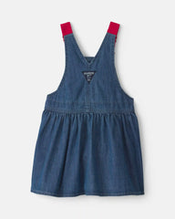 Toddler Girl Chambray Denim Skirtall - Medium Wash