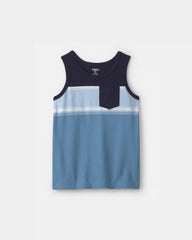 Boys Colorblock Pocket Tank Top - Navy