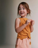 Toddler Girl Tie-Front Ribbed Tank - Golden Yellow