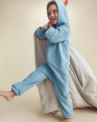 Boys 1-Piece Monster Halloween Fleece Pajama Costume - Blue