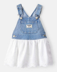 Baby Girl Eyelet Denim Jumper Dress