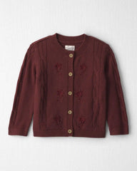 Toddler Girl Organic Cotton Sweater Knit Embroidered Cardigan
