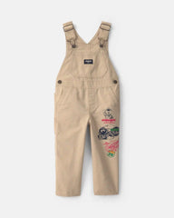 Toddler Train Overalls - Khaki
