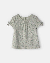 Toddler Girl Floral Puff-Sleeve Top - Green