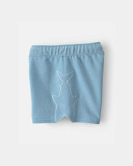 Baby Boy Shark French Terry Shorts - Blue