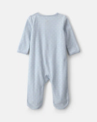 Baby Girl Unicorn Fleece 2-Way Zip Sleep & Play Pajamas - Blue