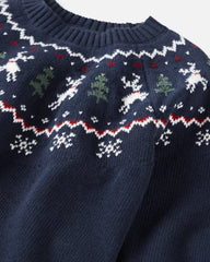 Toddler Organic Cotton Fair Isle Sweater Knit Pullover