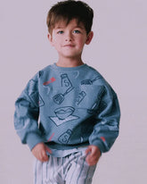 Toddler Baking Wide-Arm Pocket Sweatshirt - Blue