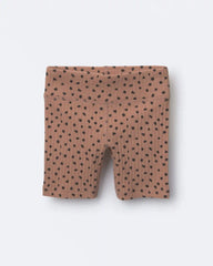 Toddler Girl Brooklyn Bike Shorts in Dot Print - Tan