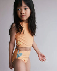 Toddler Girl Floral Tankini Set - Orange
