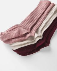 Toddler Girl 3-Pack No-Slip Knee-High Socks Made with Organic Cotton