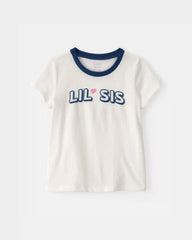 Toddler Girl 'Lil Sis' Graphic Tee - Ivory