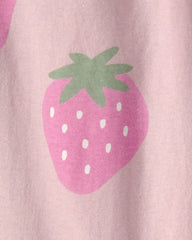 Toddler Girl Strawberry Relaxed Top - Pink