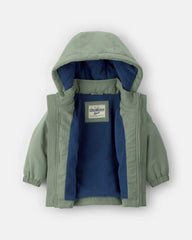 Baby Boy Hooded Midweight Jacket - Green