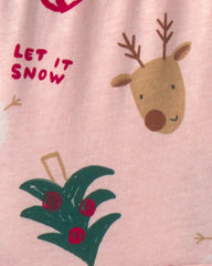 Toddler Girl Christmas Long-Sleeve Dress - Pink