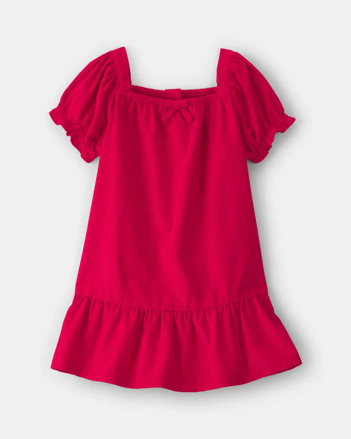 Toddler Girl Corduroy Short-Sleeve Dress - Red