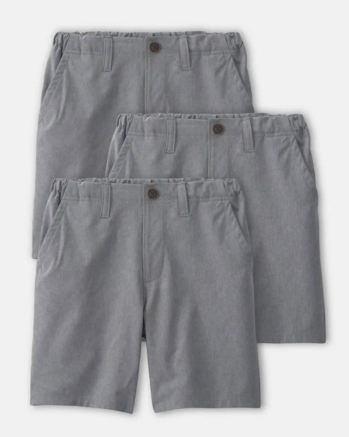 Boys 3-Pack Uniform Active Pull-On Shorts - Grey