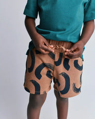 Toddler City Park™ Shorts in Abstract Print - Brown