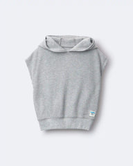 Toddler Waffle Knit Elastic-Waist Hooded Top - Heather Grey