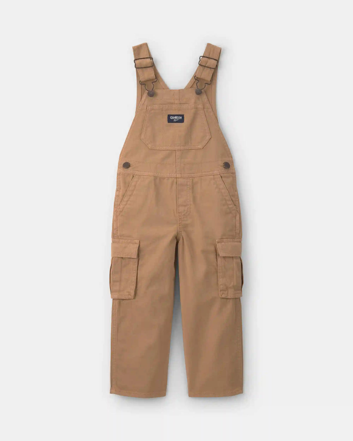 Toddler Boy Cargo Overalls - Khaki