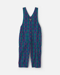 Toddler Girl Plaid Bear Overalls - Blue