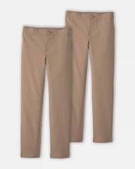 Girls 2-Pack Uniform Ponte Skinny Pants - Khaki