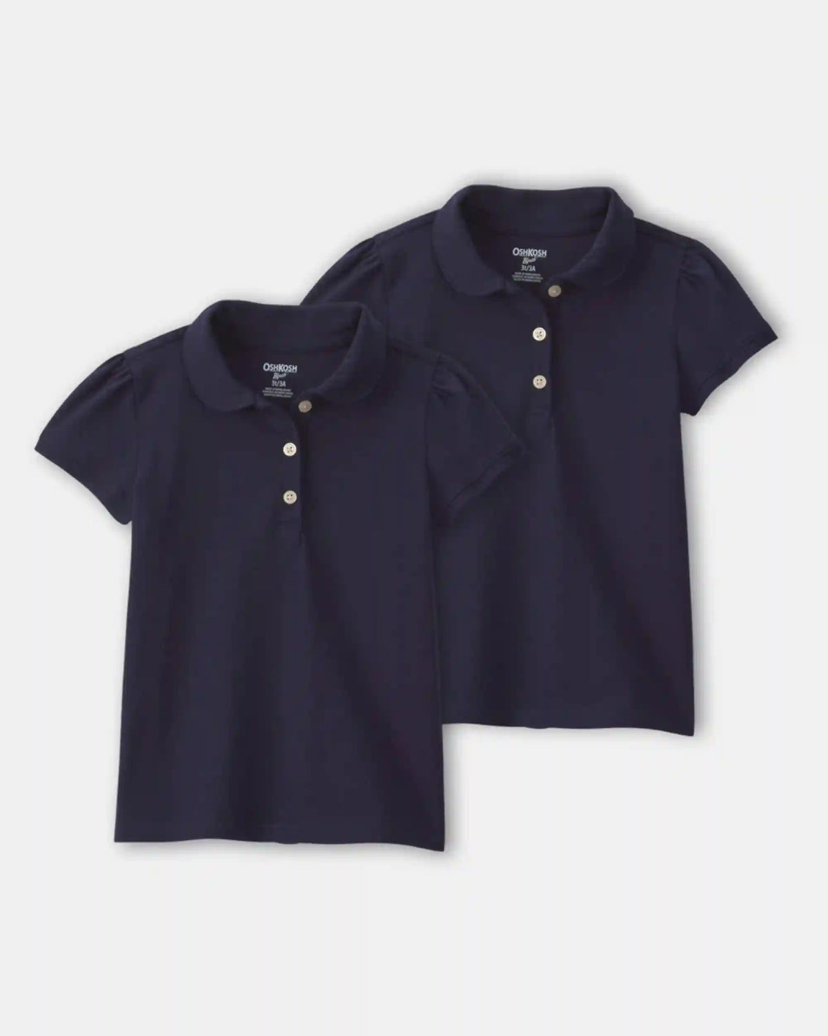 Toddler Girl 2-Pack Uniform Polo Shirts - Navy