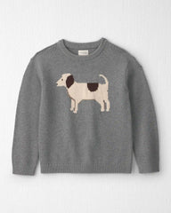 Kids Organic Cotton Dog Sweater Knit Pullover